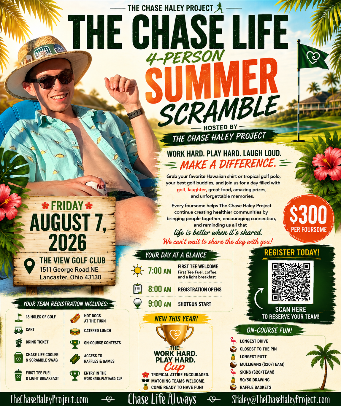 The Chase Life 4-Person Summer Scramble golf outing flyer